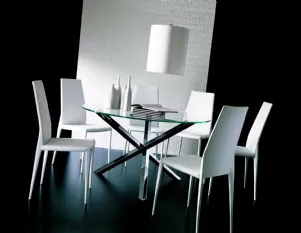 Tavolo con Piano in Cristallo Rotondo